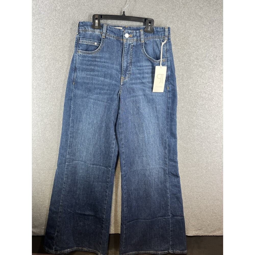 Anthropologie Pilcro High Rise Wide Leg Jeans Size 27 Tall Dark Wash